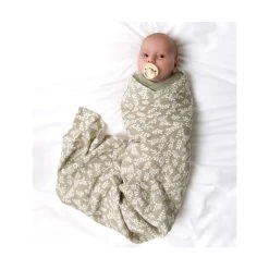 Pucktuch - Blätter Taupe 120x120cm Von A Little Lovely Company