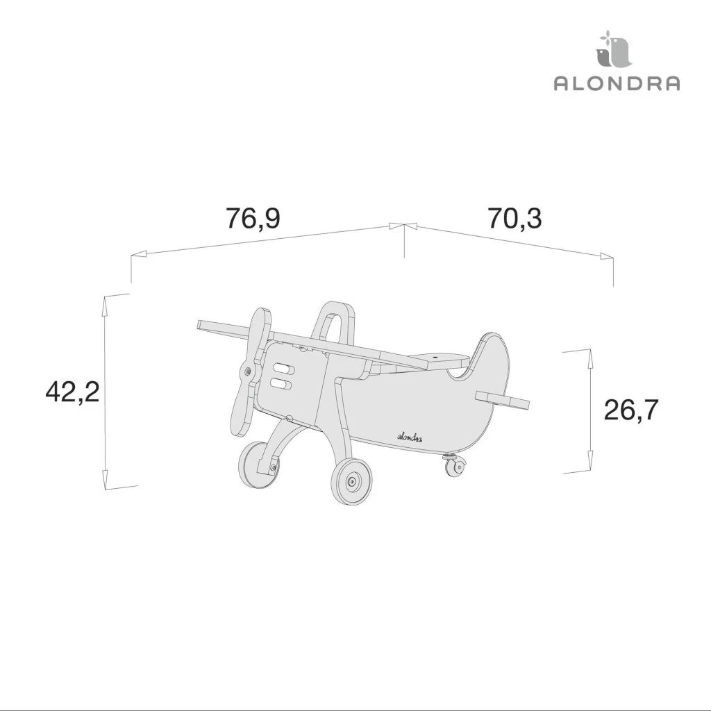 Holzflugzeug Weiß Grau Von Alondra 5 Holzflugzeug Weiß Grau Von Alondra – Bild 3