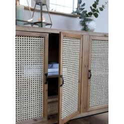 Chic Antique Sideboard 3 Türen Mit Franz Geflecht -Essen - Trinken Verkäufe hersteller chic antique sideboard 3 tueren mit franz geflecht 4