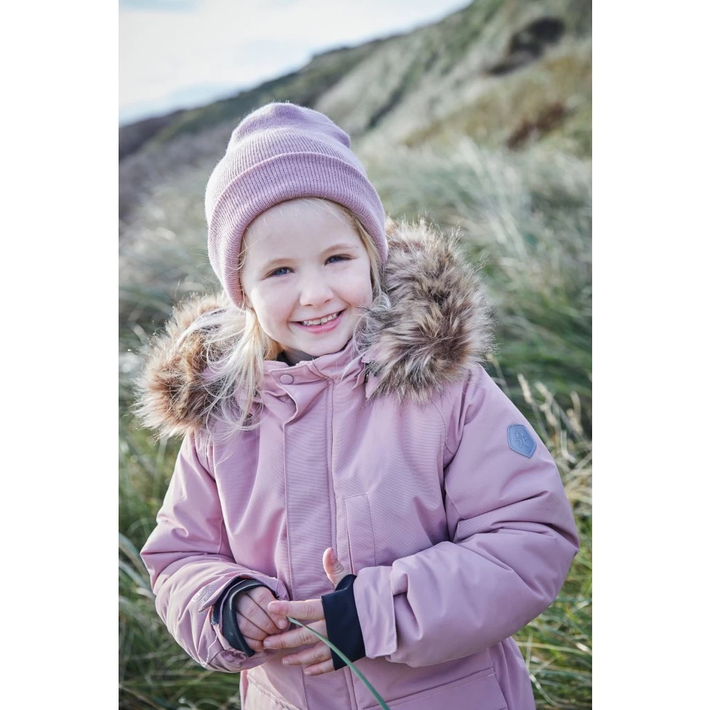 Color Kids Bennie Kinder-Winter-Mütze Strick Wolle Rosa 4 Color Kids Bennie Kinder-Winter-Mütze Strick Wolle Rosa – Bild 2