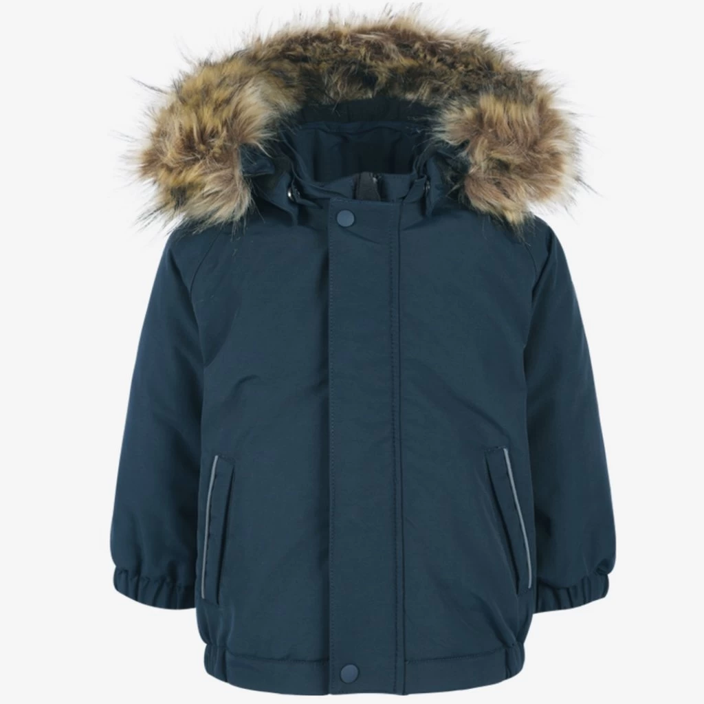 Color Kids Kinder-Anorak Junge Blau Kunstfell 3 Color Kids Kinder-Anorak Junge Blau Kunstfell