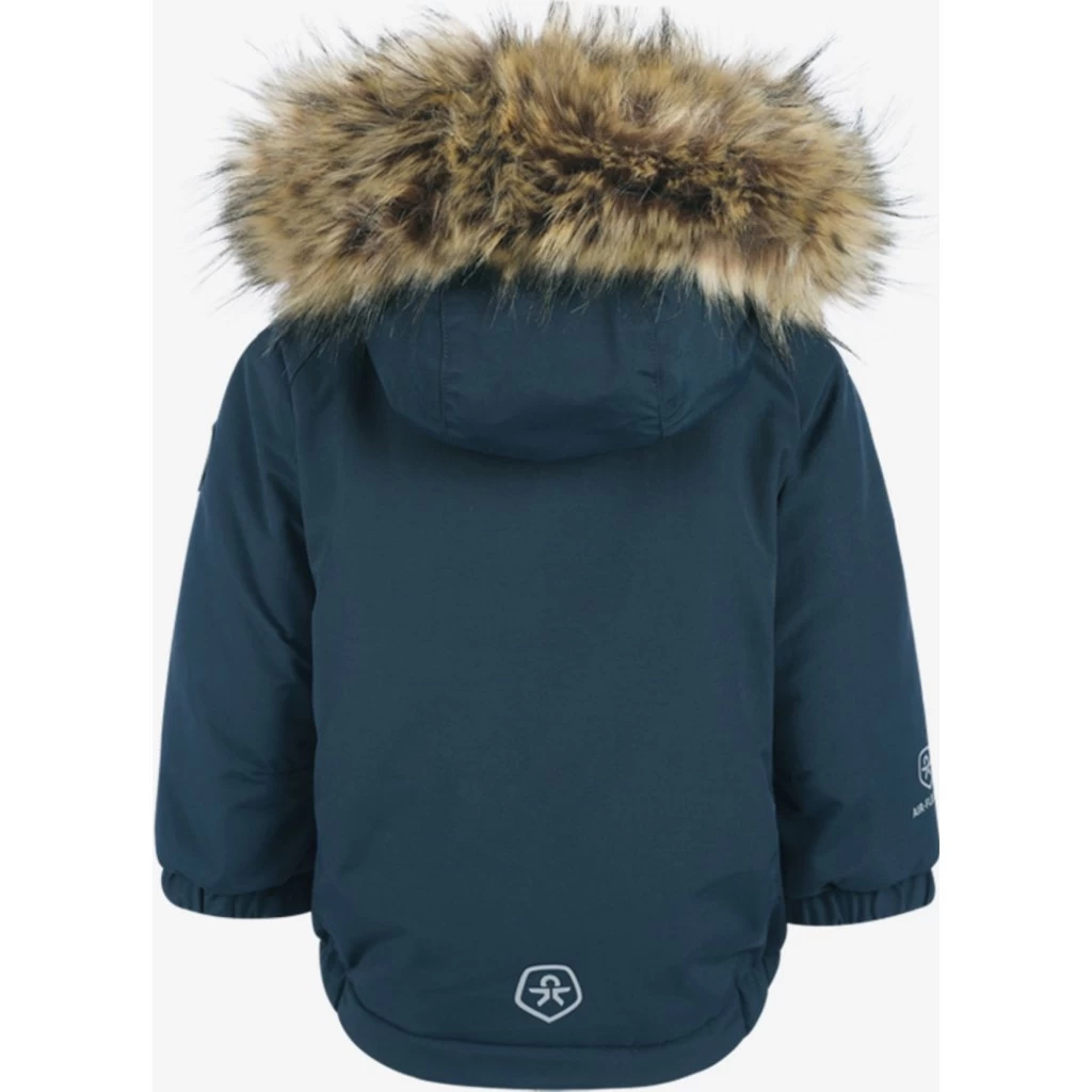 Color Kids Kinder-Anorak Junge Blau Kunstfell 4 Color Kids Kinder-Anorak Junge Blau Kunstfell – Bild 2