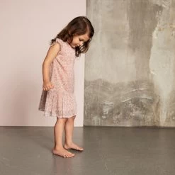 Creamie Mädchen-Kleid Dobby Blumen Rosa