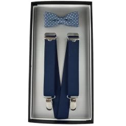 Kinder-Hosenträger Und Fliege 128-146 Klassik Blau Von Der Flotte Boy