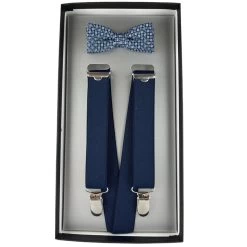 Kinder-Hosenträger Und Fliege 98-122 Klassik Blau Von Der Flotte Boy