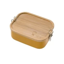 Edelstahl Brotdose Mit Bambmusdeckel Lion Gold Von Fresk