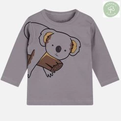 Hust And Claire August Panda-Shirt Grau
