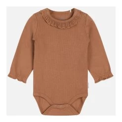 Hust And Claire Baby-Body Rüschen Braun Begitta