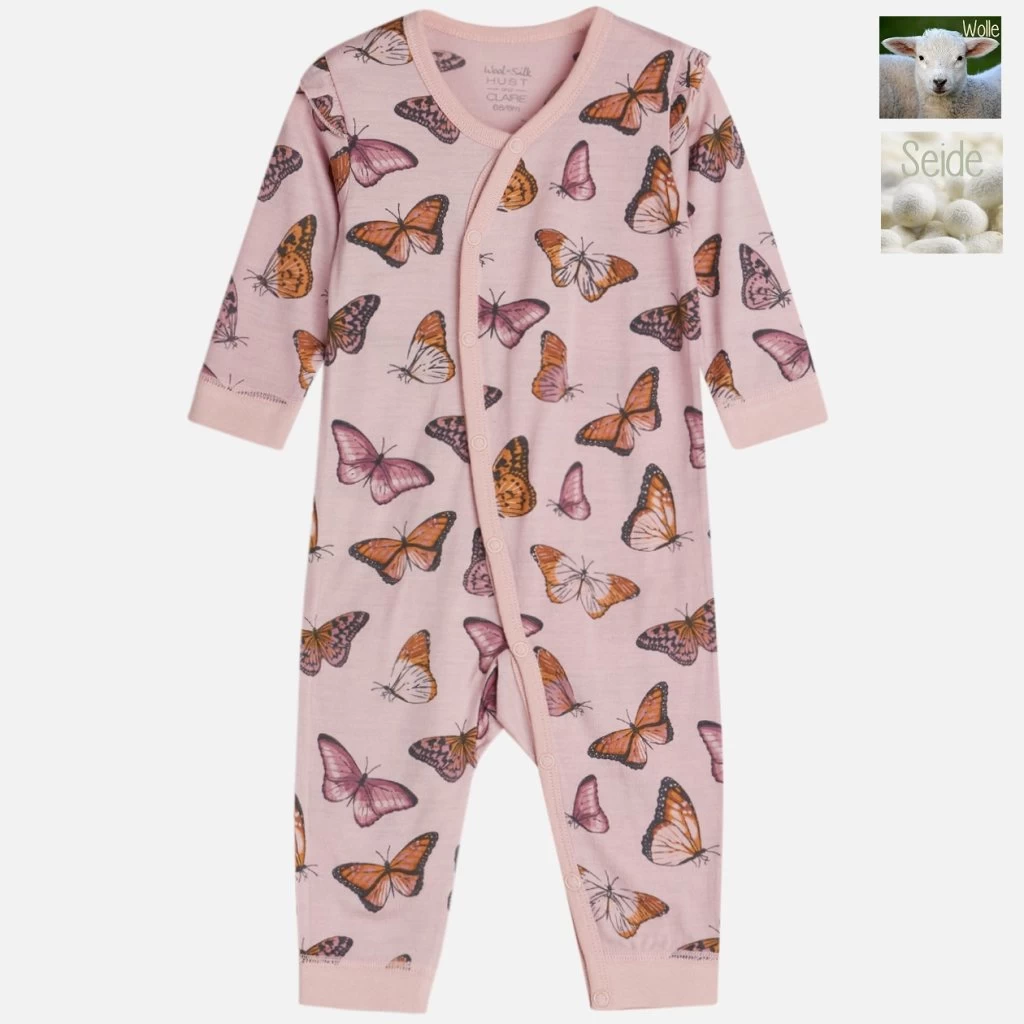 Hust And Claire Misle Wolle Seide Schmetterling Schlafanzug Rosa 3 Hust And Claire Misle Wolle Seide Schmetterling Schlafanzug Rosa