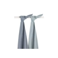 2er Set Swaddle, Mulltuch - 'Bambus' Graublau 115 X 115 Cm Von Jollein