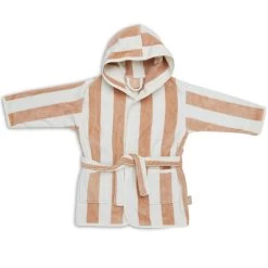 Bademantel 3-4 Jahre Biscuit Gestreift Von Jollein
