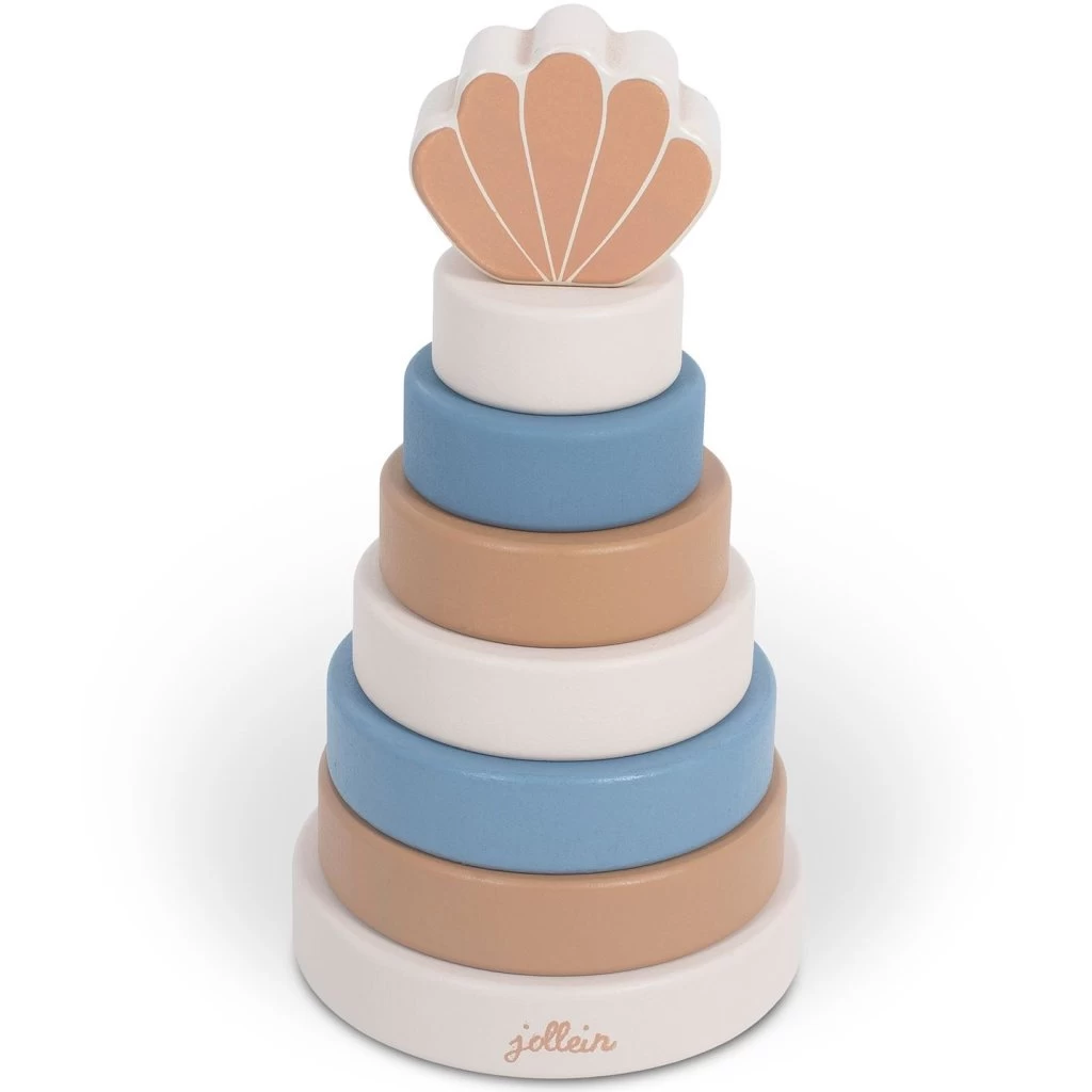 Holz-Stapelturm Shell Blue Von Jollein 3 Holz-Stapelturm Shell Blue Von Jollein