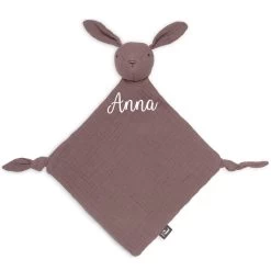 Personalisiertes Schnuffeltuch Hase Chestnut