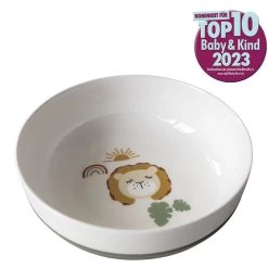 Kikadu Kinder-Porzellan-Schüssel Saugfuß Löwe Olive
