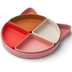 Liewood Arne Kinder-Teller Mit Einteilungen Katze Rosa