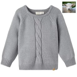 Lil Atelier Strick-Pulli Wolle Leroger Grau