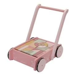 Lauflernwagen Mit Bauklötzen Pink Von Little Dutch