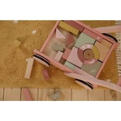 Lauflernwagen Mit Bauklötzen Pink Von Little Dutch -Essen - Trinken Verkäufe hersteller little dutch lauflernwagen mit baukloetzen pink 3