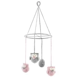 Mobile Eulen - Grau & Rosa Von Maylily