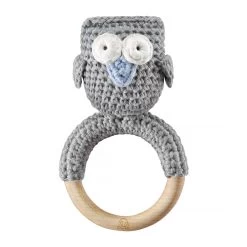Rassel Eule Grau Mit Blau Von Maylily
