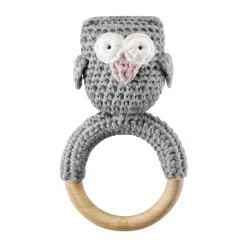 Rassel Eule Grau Mit Rosa Von Maylily