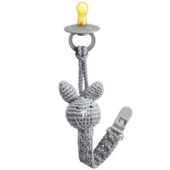 Schnullerkette Hase Grau Von Maylily