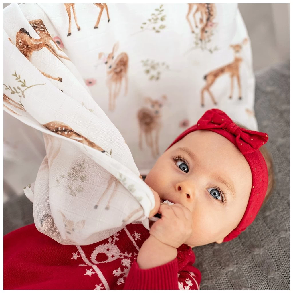 Swaddle, Mulltuch - Reh 70x70cm Bambus & Baumwolle Von Maylily 5 Swaddle, Mulltuch - Reh 70x70cm Bambus & Baumwolle Von Maylily – Bild 3