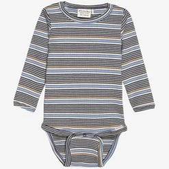 Minymo Baby-Body Ringel Blau