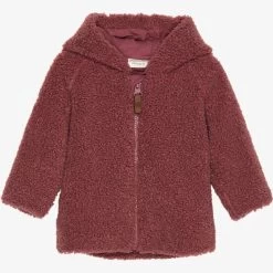 Minymo Baby-Jacke Bouclé Mit Ohren Weinrot