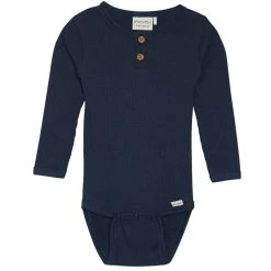 Minymo Baby-Jungen-Body Blau Langarm