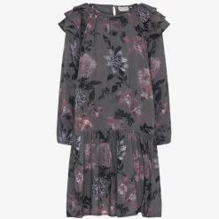 Minymo Mächen-Kleid Olive Mit Blumenprint