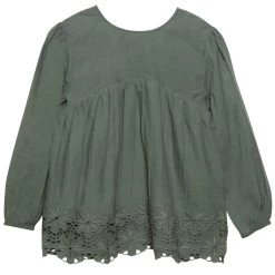 Minymo Mädchen-Tunika Olive Mit Stickereien