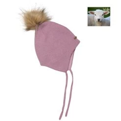 Minymo Woll-Strickmütze Flieder