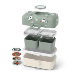 Monbento Kinder-Brotdose Tresor Waschbär Grün