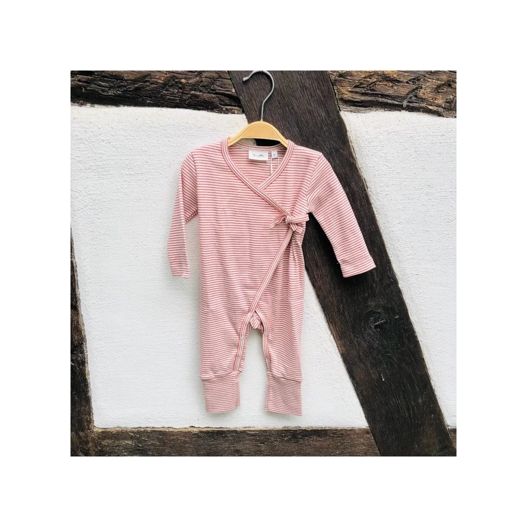 Baby-Wickel-Overall Langarm Rot-natur-gestreift Von Sanetta Pure 3 Baby-Wickel-Overall Langarm Rot-natur-gestreift Von Sanetta Pure