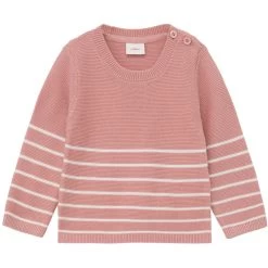 S.Oliver Baby-Strick-Pulli Altrosa Ringel