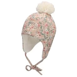 Sterntaler Inka-Mütze Aus Strickstoff In Rosa Mit Blumen